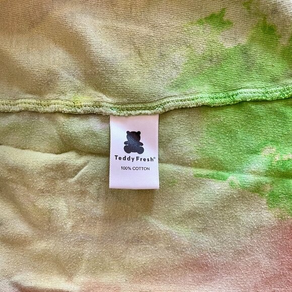 Teddy Fresh Unisex Rainbow Tie-Dye Ice Dyed Short Sleeve T-Shirt size XS - Picture 4 of 5